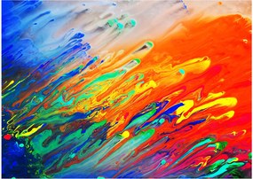 Kép - Színes absztrakció (üvegen) (70x50 cm)