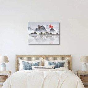 Kép - Hegyek a ködben (70x50 cm)