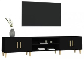 fekete szerelt fa TV-szekrény 180 x 31,5 x 40 cm