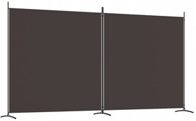 2 paneles barna szövet paraván 348x180 cm