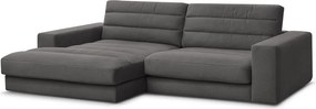 Antracitszürke bársony sarokkanapé (bal oldali-heverő résszel) Sierra – Bobochic Paris