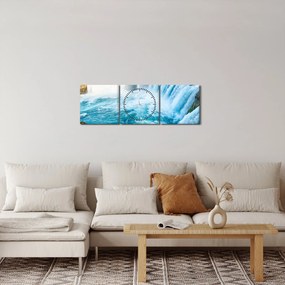 Kép - Vízesések (órával) (90x30 cm)