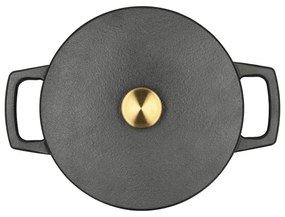 Indukciós tűzhelyhez alkalmas öntöttvas edény fedővel 3,6 l – Holm