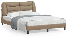 cappuccino színű műbőr ágykeret matrac nélkül Hvar 140x190 cm