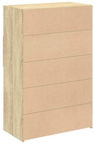 sonoma tölgy színű szerelt fa magasszekrény 80 x 42,5 x 124 cm