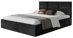 PORTO kárpitozott ágy, 120x200 cm. Fekete