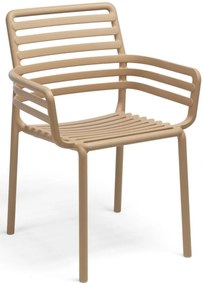 DOGA karfás kerti design szék, cappuccino