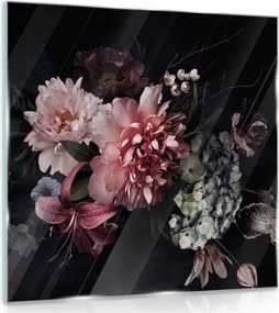 Üvegfestmény Fürdőszoba Virágok 30x30