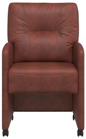 Kerekes Étkező Székek 2 pcs Fényes barna 57 x 67 x 95 cm Műbőr