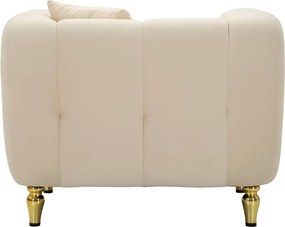 Krémszínű bársony fotel Alma – Mauro Ferretti