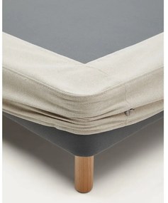 Bézs kárpitozott franciaágy 150x190 cm Ofelia – Kave Home