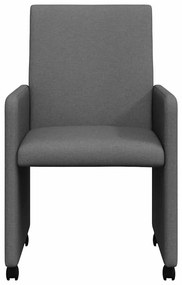 Étkező Székek kerékkel 2 pcs Sötétszürke 57 x 66 x 94 cm szövet