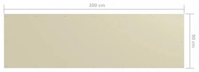krémszínű oxford-szövet erkélynapellenző 90 x 300 cm