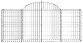 vidaXL 50 db íves horganyzott vas gabion kosár 200x30x80/100 cm