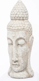 Cyrus design krém színű koptatott buddha fej dekorációs szobor 40x15x14cm