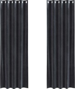 vidaXL Sötétítő függönyök 2 pcs Sötétszürke 140 x 225 cm Bársony
