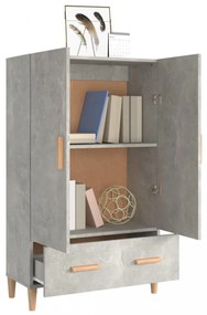 betonszürke szerelt fa magasszekrény 70 x 31 x 115 cm