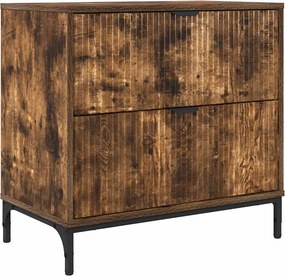 vidaXL Éjjeli asztal fiókkal Füstölt tölgy 63.5 x 36 x 61 cm Faanyag