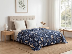 Ágytakaró DENIM BIRDS, kék Méret: 220 x 240 cm
