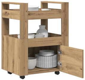 Konyhai Trolly Mesteri Tölgy 60x45x80 cm Mérnöki Fa