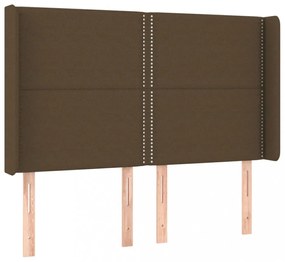 sötétbarna szövet fejtámla szárnyakkal 147x16x118/128 cm
