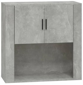 betonszürke szerelt fa faliszekrény 80 x 313 x 80 cm