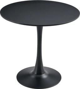 Étkezőasztal, fekete, átmérő 80 cm, REVENTON NEW