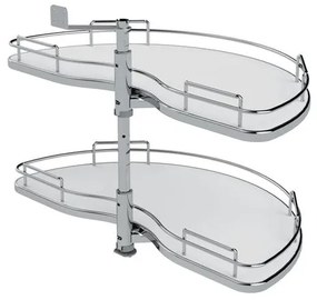 Konyhai fémrács, sarokszekrénybe, félkör kosár, 760mm átmérő, 450mm ajtókhoz, SIGE Infinity Line 070