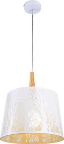 MAYTONI MOD029-PL-01-W LATNERN Ernyős Függesztett Lámpa Fehér, Világos Fa E27 IP20