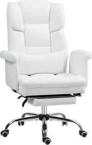HOMCOM Ergonomikus Irodai Szék, Dönthető Háttámlával, Derékpárnával, Magasságban Állítható Számítógépes Szék, Lábpihentetővel, Forgó Funkcióval, Ottho