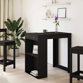 fekete szerelt fa bárasztal 102 x 70 x 103,5 cm
