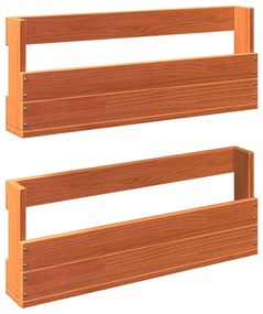 2 db viaszbarna tömör fenyőfa fali cipőtartó 59x8,5x23,5 cm