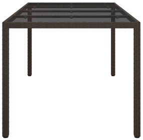 Kerti Étkezőasztal Barna 190x90x75 cm Poli Rattan