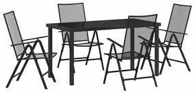 vidaXL Kert étkező szett 5 pcs Antracit Porszórt acél