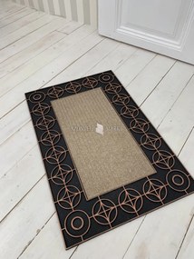 Karikás geometria keretes Bronz bézs lábtörlő 45x75cm