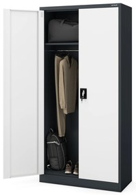 Zárható takarítószekrény DAWID 900 x 1850 x 450 mm, antracit-fehér