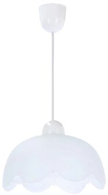 Fehér függőlámpa üveg búrával ø 25 cm Bratek – Candellux Lighting