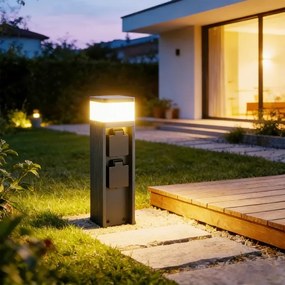 Brilagi -Kültéri lámpa 2 db SCHUKO aljzattal PILLAR 1xG9/11W/230V IP44 antracit