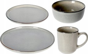 Ebédszolgáltatás 4 Személyes Kerámia Kék Étkezőtányér Szett