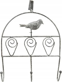 Fém ajtófogas 3 akasztóval 24x7x32 cm