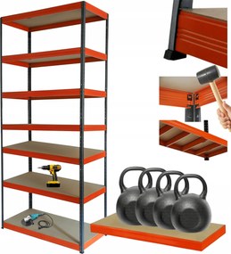 Tárolószekrény fém állvány Helios 270x100x35cm 7Px400kg Tömör