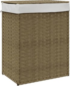 vidaXL polyrattan szennyeskosár fedéllel 46x33x60 cm