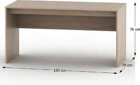 íróasztal, tölgy sonoma, TEMPO ASISTENT NEW 020 PI