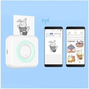 Hordozható akkumulátoros mini printer, intelligens nyomtató hőpapírral, bluetooth kapcsolattal TT-2004