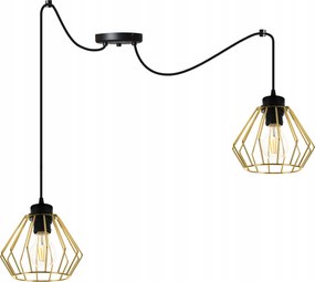 Mennyezeti Lámpa Lógó Csillár Pók Arany Fekete Dupla Loft Nappali