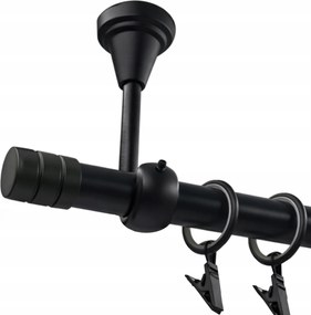 Függönykarnis Szimpla Mennyezeti Fém Fekete Matt Maró 19 mm 280 cm béka