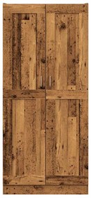antik fa színű szerelt fa magasszekrény 82,5 x 30,5 x 185 cm