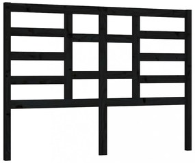fekete tömör fenyőfa ágyfejtámla 166 x 4 x 104 cm