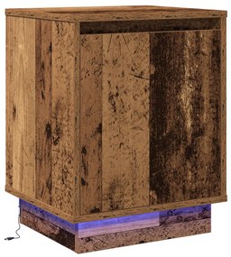 Éjjeli Szekrény LED Lámpákkal Régi Fa 39x34,5x50 cm