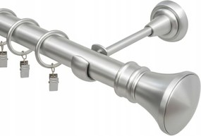 Függönykarnis Szimpla Fém Ezüst Szatén Függönykarnis 25 MM 400 CM